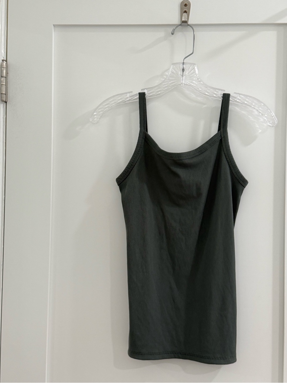 No Boundaries olive green ribbed polyester tank (fits like a Small juniors)